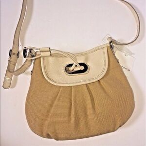 Liz Claiborne Beige Straw Drawstring Summer Purse